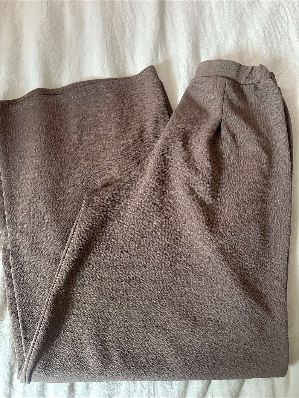 Slim Stretch Wide Leg Pants in Taupe